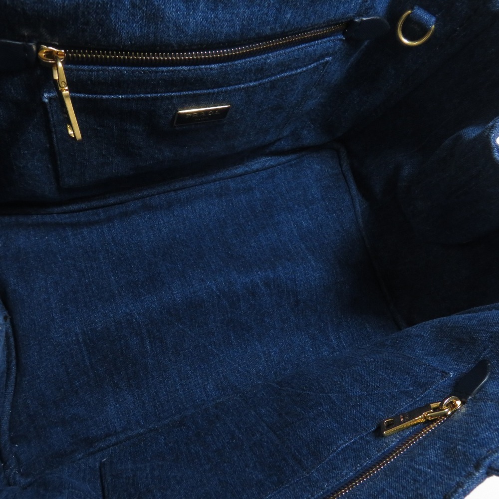 Prada Canapa 2way Tote Bag Denim - Picture 5 of 10
